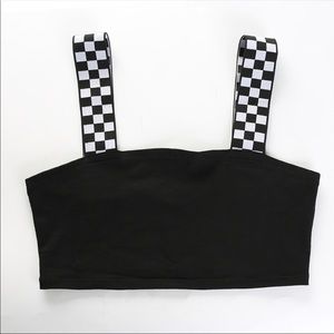 NWT Checkerboard Crop Top Bralette